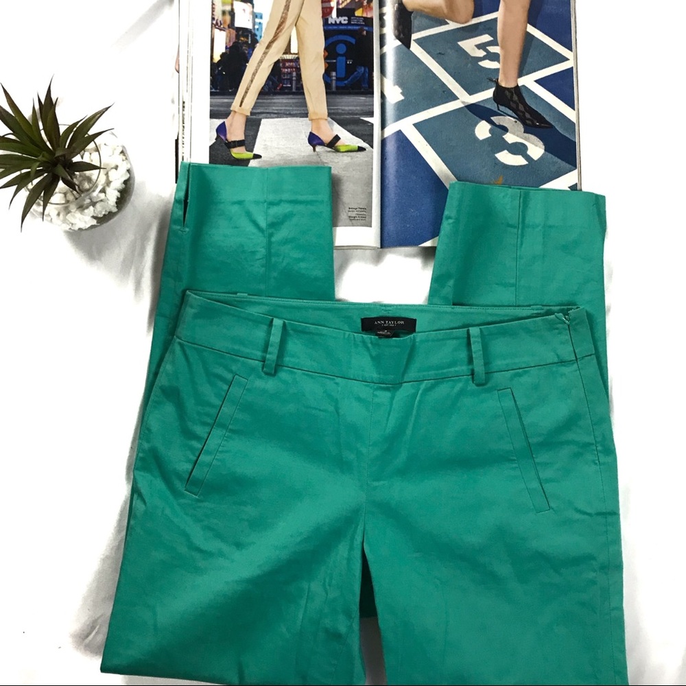 Ann Taylor Teal Crop Pants Size 4